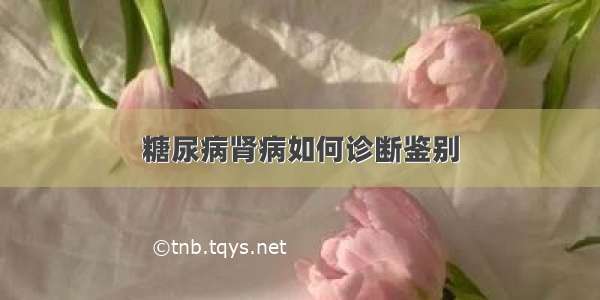 糖尿病肾病如何诊断鉴别