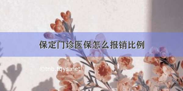 保定门诊医保怎么报销比例