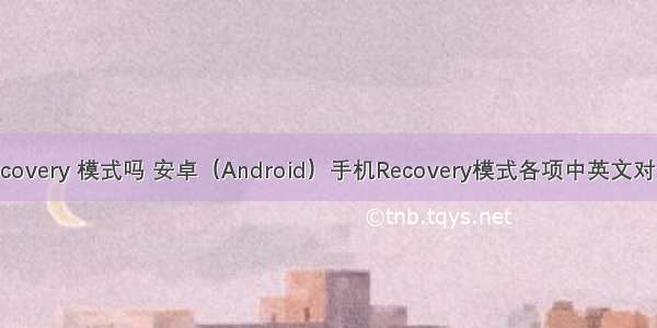 android recovery 模式吗 安卓（Android）手机Recovery模式各项中英文对照详细说明