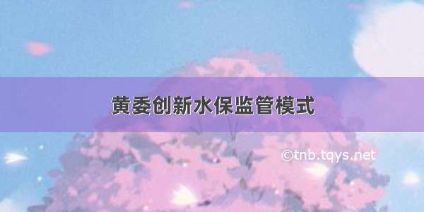 黄委创新水保监管模式