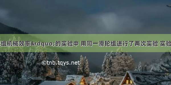 在“测滑轮组机械效率”的实验中 用同一滑轮组进行了两次实验 实验数据如下：次数钩