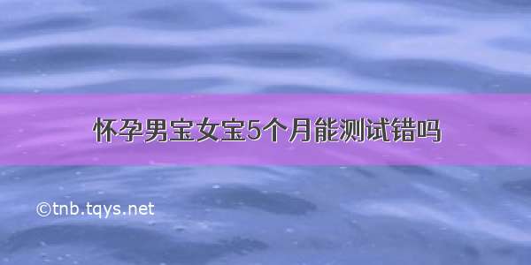 怀孕男宝女宝5个月能测试错吗