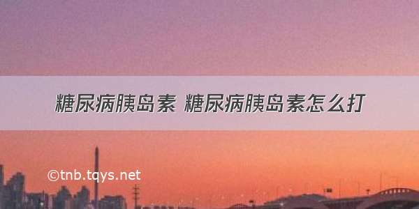 糖尿病胰岛素 糖尿病胰岛素怎么打