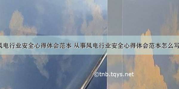 从事风电行业安全心得体会范本 从事风电行业安全心得体会范本怎么写(2篇)