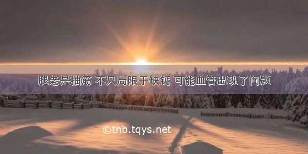 腿老是抽筋 不只局限于缺钙 可能血管出现了问题