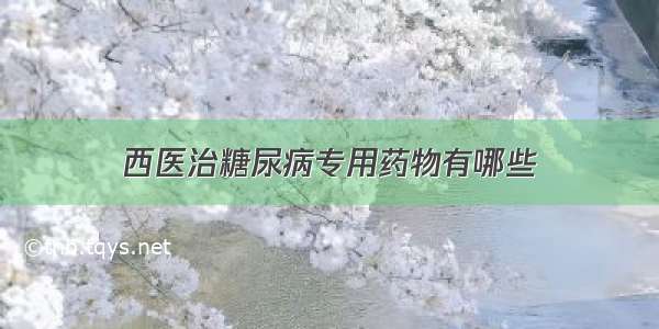 西医治糖尿病专用药物有哪些