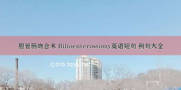 胆管肠吻合术 Bilioenterostomy英语短句 例句大全