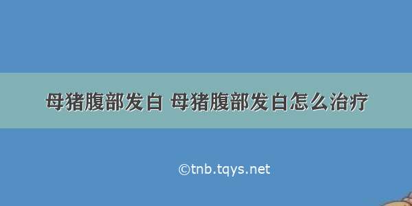 母猪腹部发白 母猪腹部发白怎么治疗