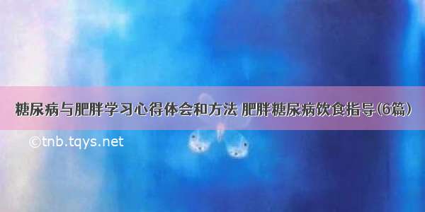 糖尿病与肥胖学习心得体会和方法 肥胖糖尿病饮食指导(6篇)