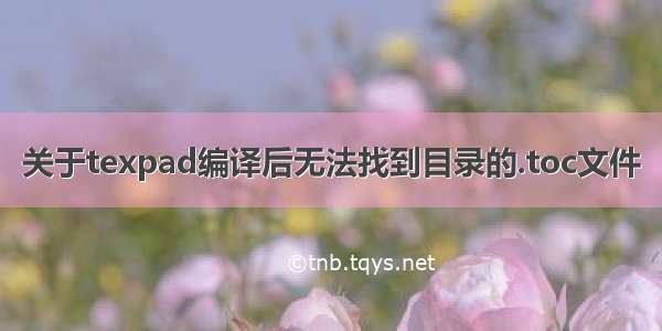 关于texpad编译后无法找到目录的.toc文件