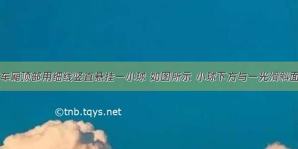 匀速前进的车厢顶部用细线竖直悬挂一小球 如图所示 小球下方与一光滑斜面接触．关于