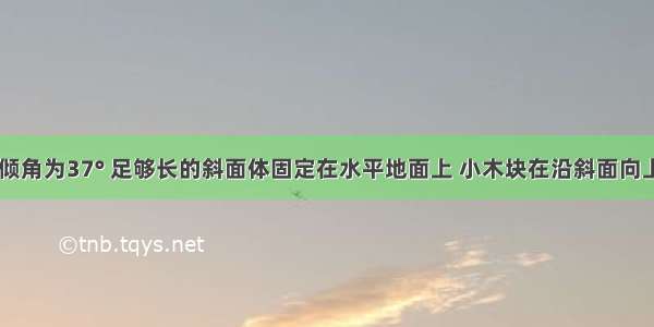 如图所示 倾角为37° 足够长的斜面体固定在水平地面上 小木块在沿斜面向上的恒定外