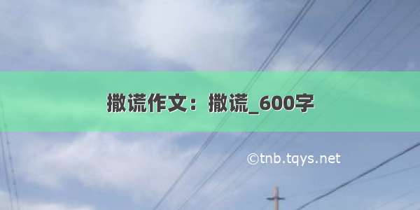 撒谎作文：撒谎_600字