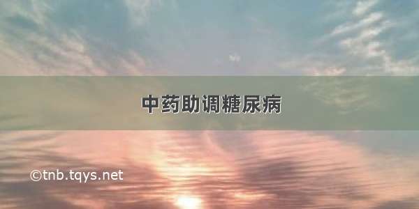 中药助调糖尿病