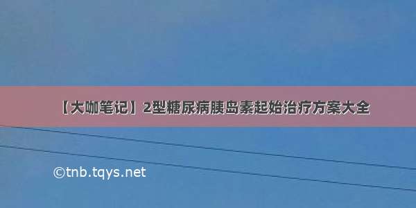 【大咖笔记】2型糖尿病胰岛素起始治疗方案大全