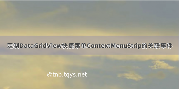 定制DataGridView快捷菜单ContextMenuStrip的关联事件