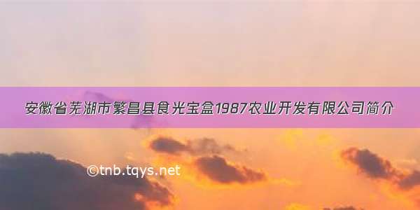 安徽省芜湖市繁昌县食光宝盒1987农业开发有限公司简介