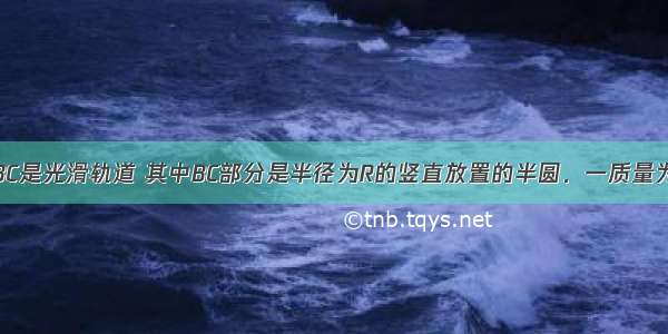 如图所示 ABC是光滑轨道 其中BC部分是半径为R的竖直放置的半圆．一质量为M的木块放