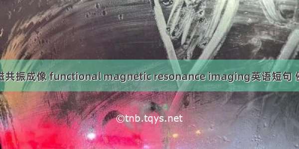 功能性磁共振成像 functional magnetic resonance imaging英语短句 例句大全