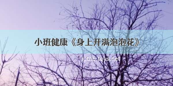 小班健康《身上开满泡泡花》