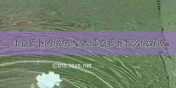 红心萝卜的做法大全 红心萝卜怎么做好吃