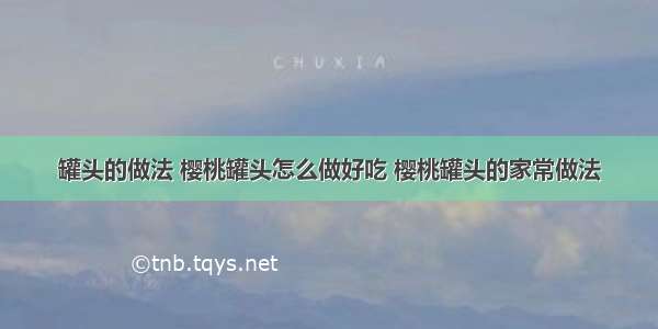 罐头的做法 樱桃罐头怎么做好吃 樱桃罐头的家常做法