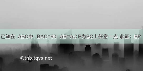 已知在△ABC中 ∠BAC=90º AB=AC P为BC上任意一点 求证：BP²