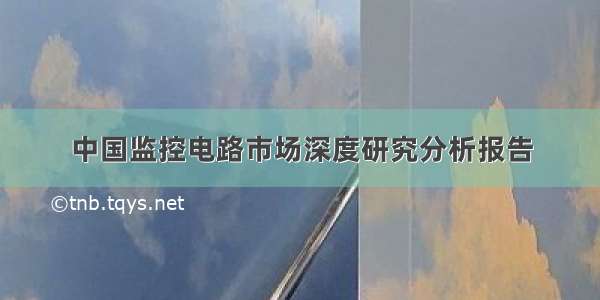 中国监控电路市场深度研究分析报告