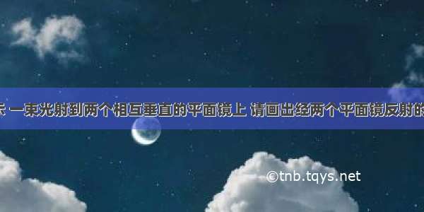 如图所示 一束光射到两个相互垂直的平面镜上 请画出经两个平面镜反射的光路图．