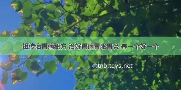 祖传治胃病秘方 治好胃病胃胀胃炎 养一个好一个