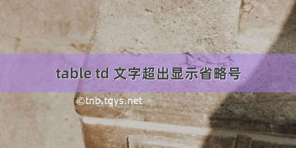 table td 文字超出显示省略号