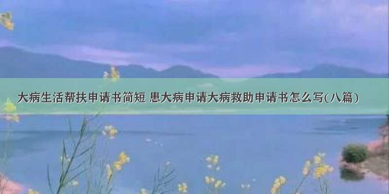 大病生活帮扶申请书简短 患大病申请大病救助申请书怎么写(八篇)