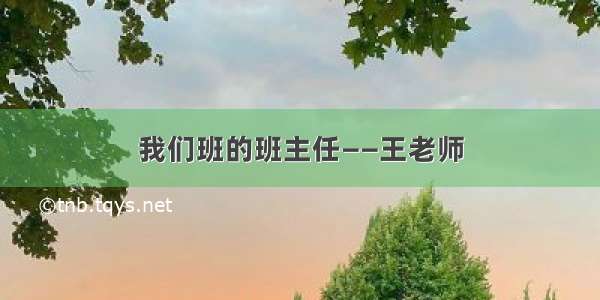 我们班的班主任——王老师