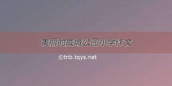 美丽的戚城公园小学作文