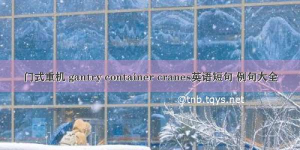 门式重机 gantry container cranes英语短句 例句大全