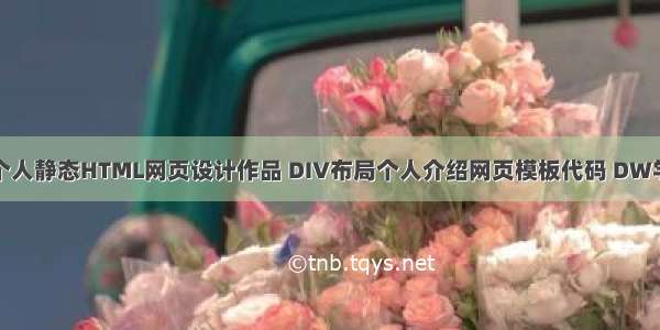 大学生简单个人静态HTML网页设计作品 DIV布局个人介绍网页模板代码 DW学生个人网站