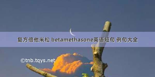 复方倍他米松 betamethasone英语短句 例句大全