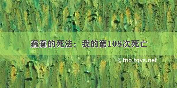 蠢蠢的死法：我的第108次死亡