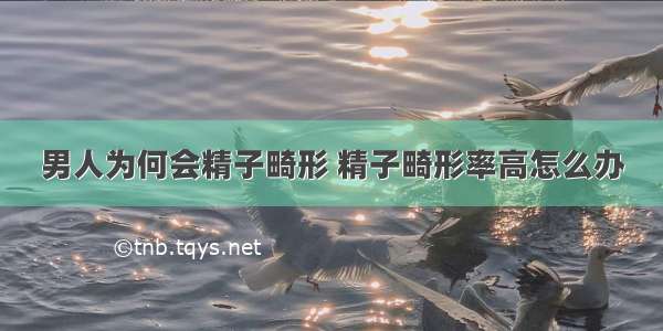 男人为何会精子畸形 精子畸形率高怎么办