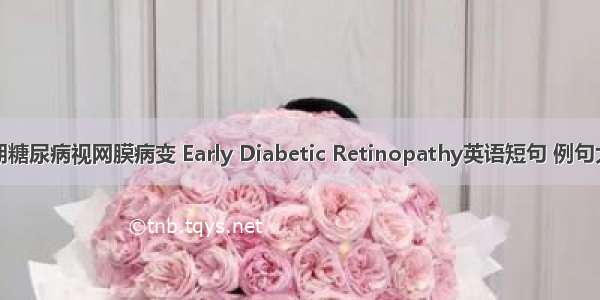 早期糖尿病视网膜病变 Early Diabetic Retinopathy英语短句 例句大全