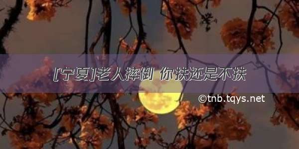 [宁夏]老人摔倒 你扶还是不扶