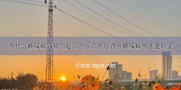 为什么糖尿病容易引起高血压高血压合并糖尿病的主要危害