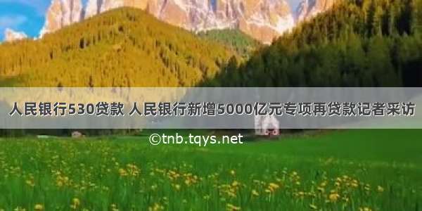 人民银行530贷款 人民银行新增5000亿元专项再贷款记者采访