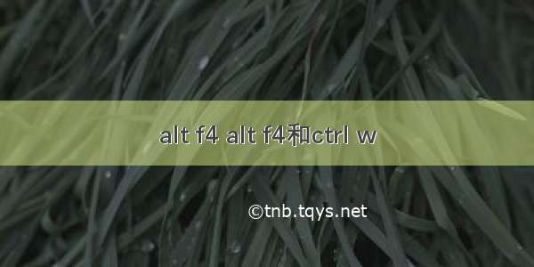 alt f4 alt f4和ctrl w