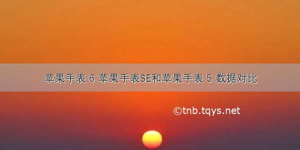 苹果手表 6 苹果手表SE和苹果手表 5 数据对比