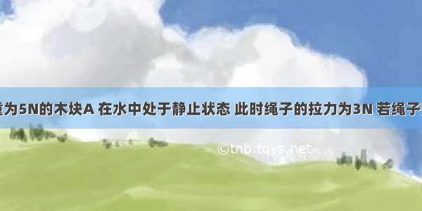 如图中 重为5N的木块A 在水中处于静止状态 此时绳子的拉力为3N 若绳子突然断了 