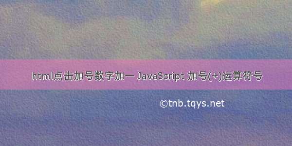 html点击加号数字加一 JavaScript 加号(+)运算符号