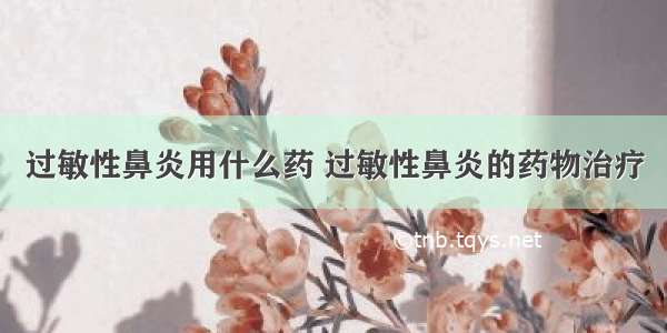 过敏性鼻炎用什么药 过敏性鼻炎的药物治疗