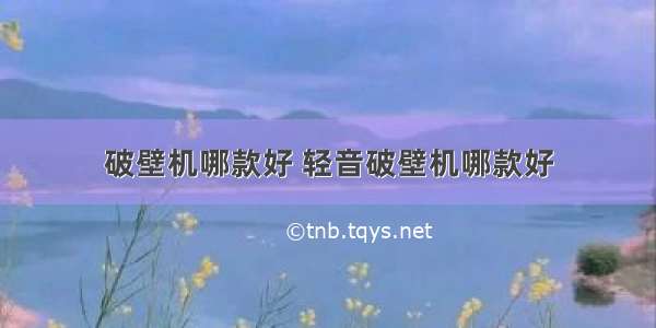 破壁机哪款好 轻音破壁机哪款好