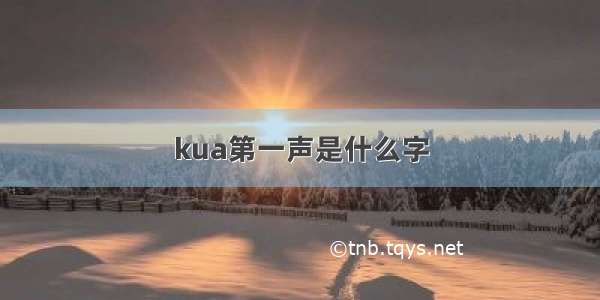 kua第一声是什么字